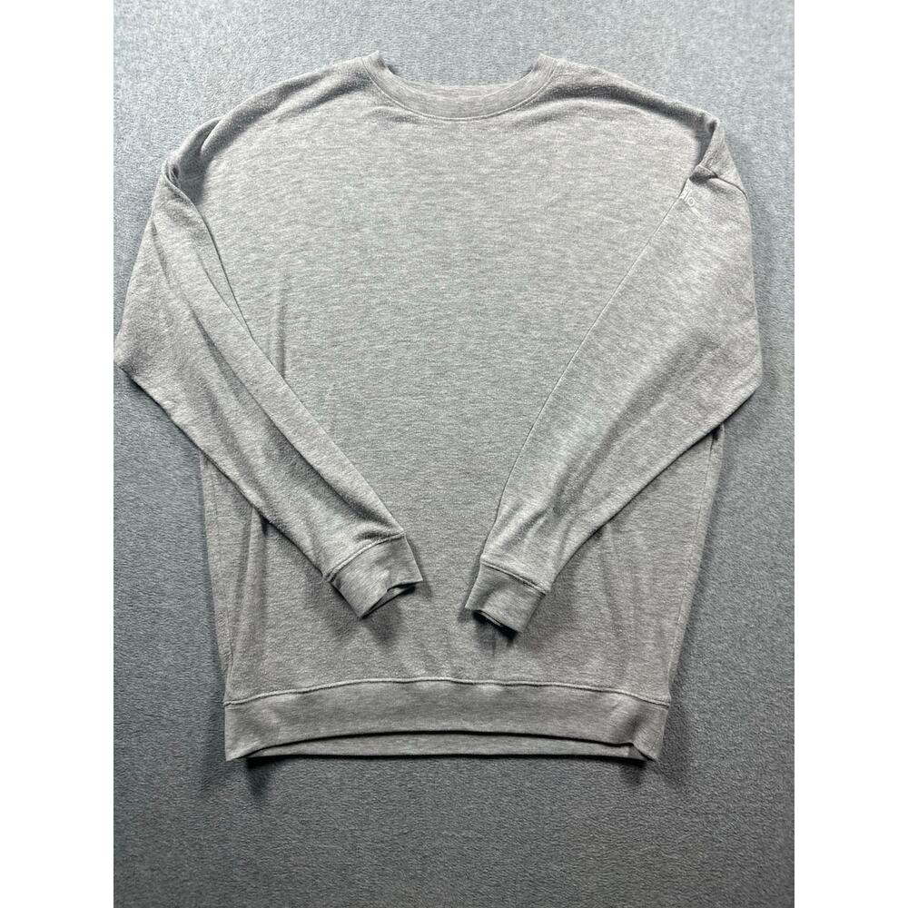 Alo Yoga Soho Sweatshirt Women's Est Medium Heather Grey Pullover Crewneck